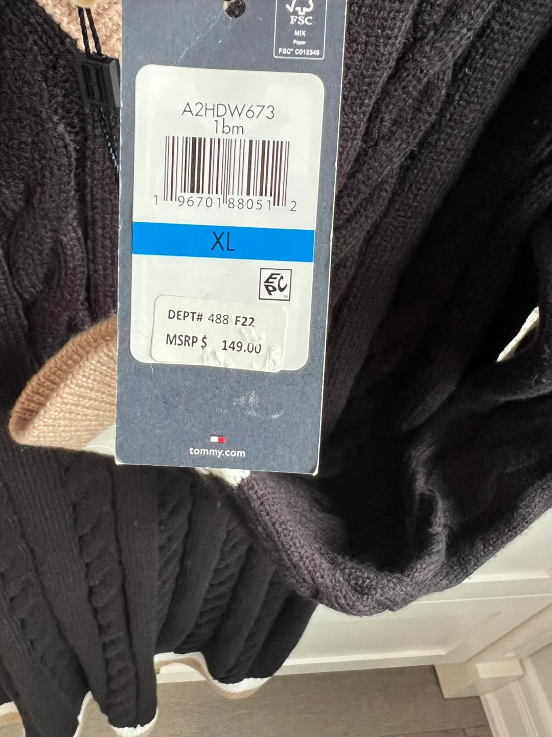 New Tommy Hilfiger Black Knit Dress - Size XL image indicator(4)