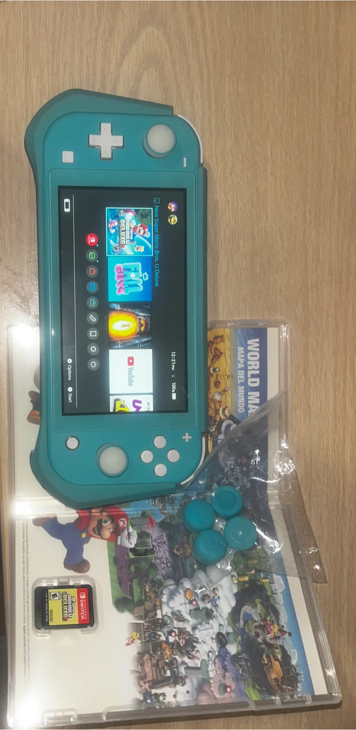 Nintendo Switch Lite Turquoise with Mario Deluxe Game - photo 2
