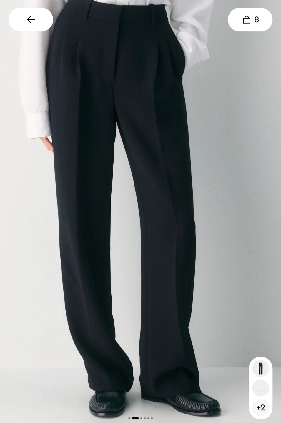 Aritzia Effortless Pants Black- Size 2 image indicator(2)