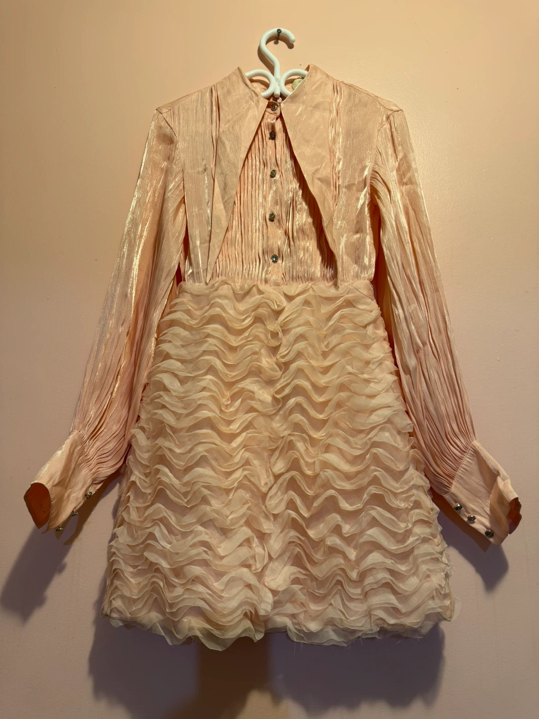 Pink Ruffle Mini Dress(6475621363)message