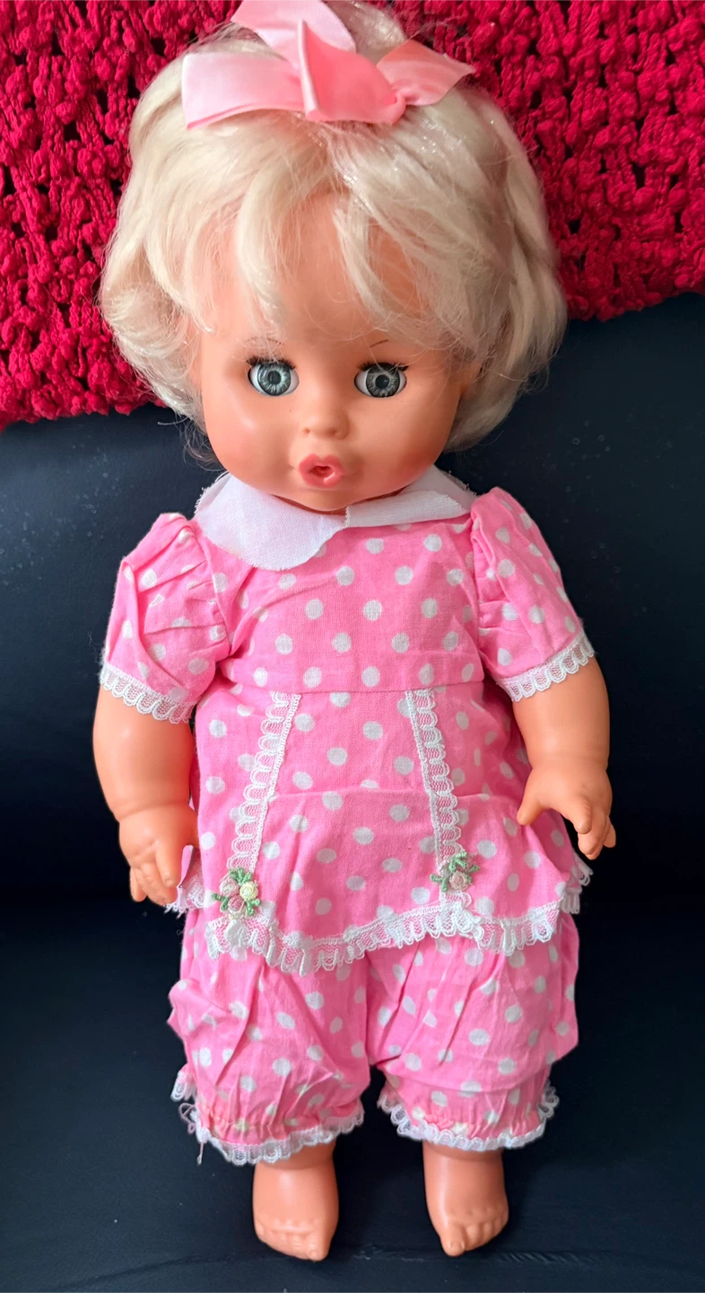 Doll with Pink Polka Dot Outfit