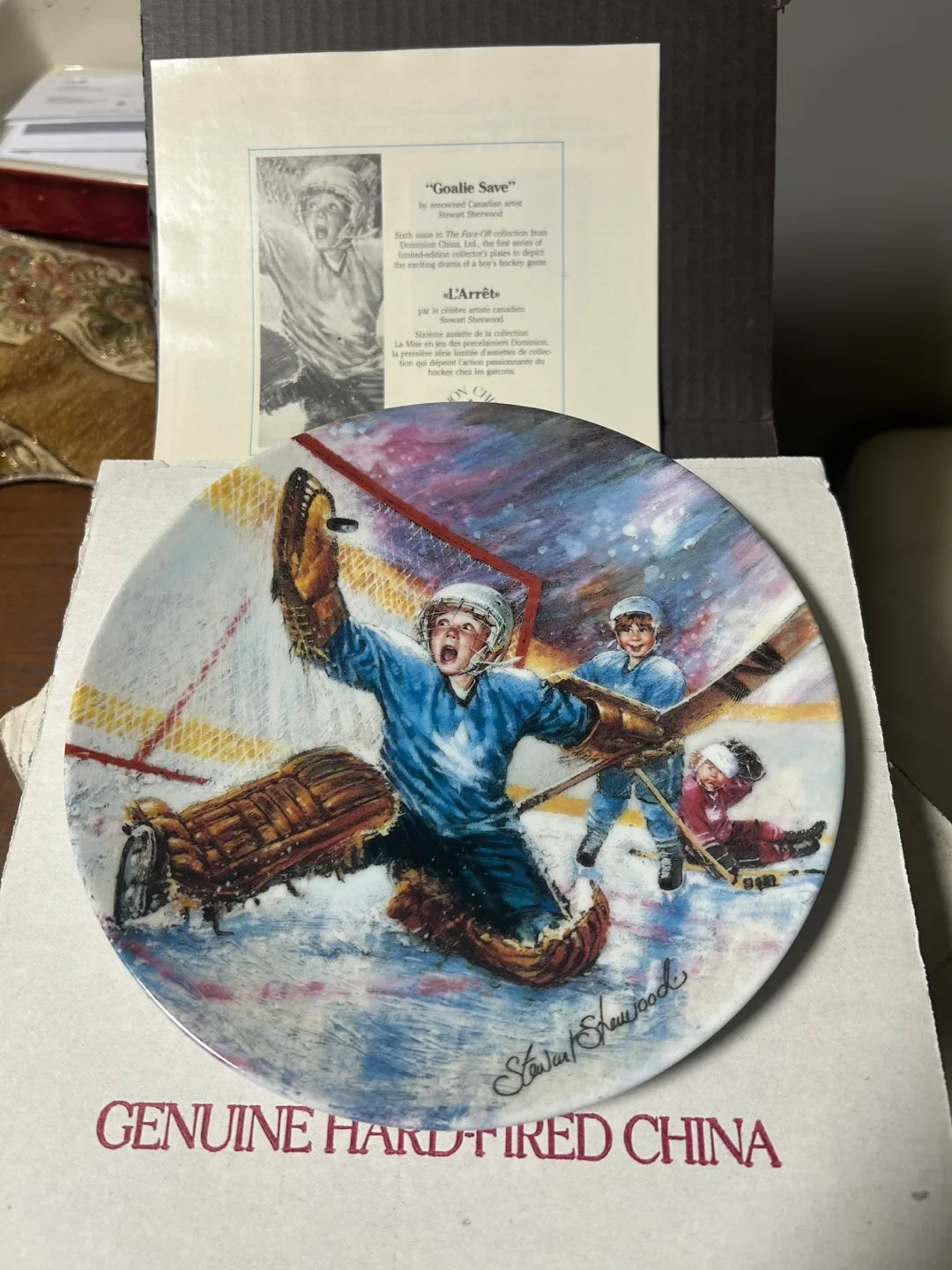 Stewart Sherwood "Goalie Save" Collector Plate