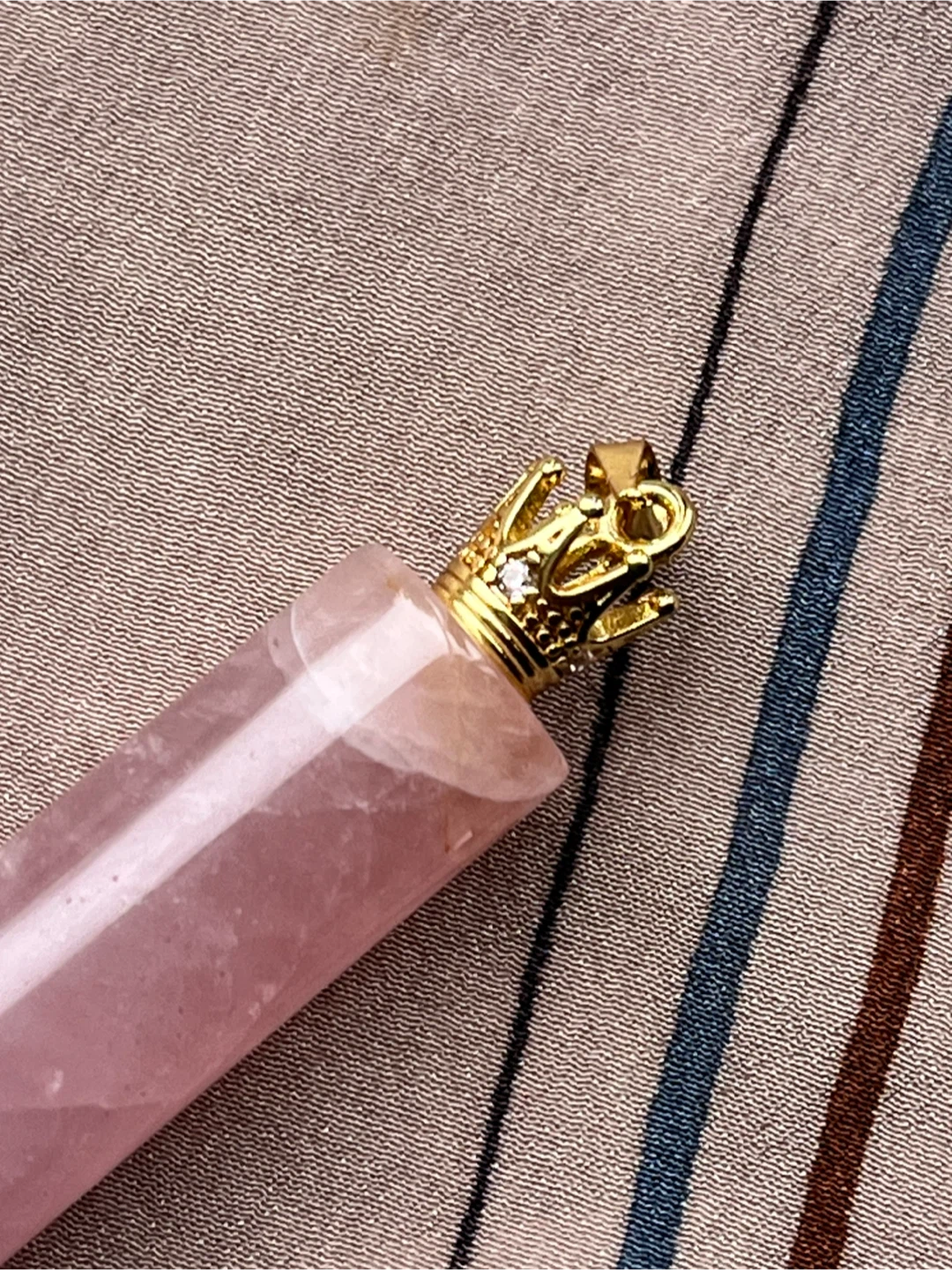 Brand new Rose Quartz Cylindrical Pendant - photo 2