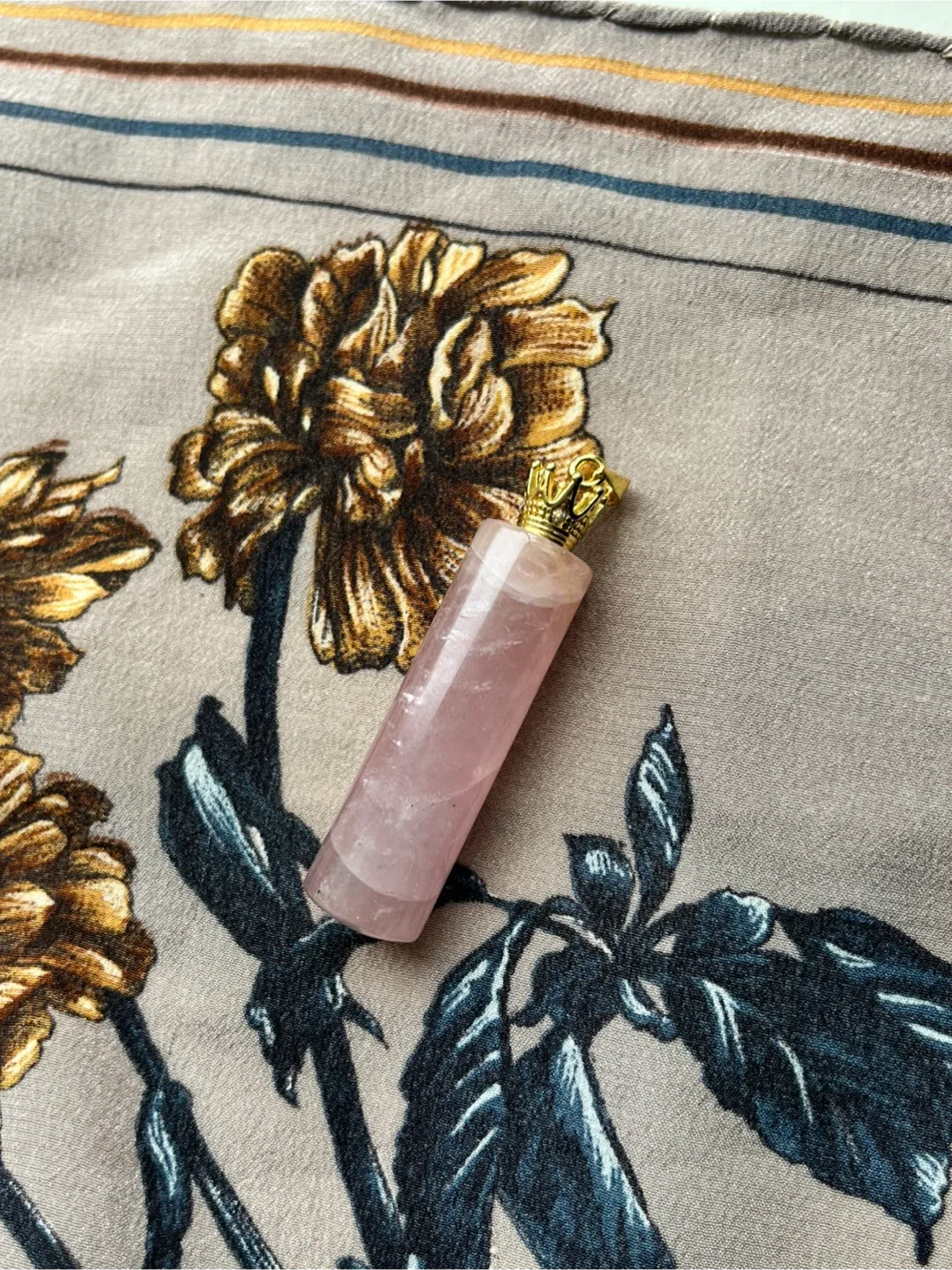 Brand new Rose Quartz Cylindrical Pendant