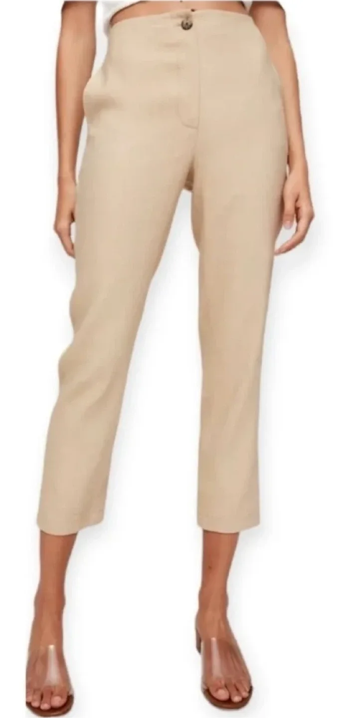 Aritzia Wilfred Cherice Linen Straight Pants Size 4