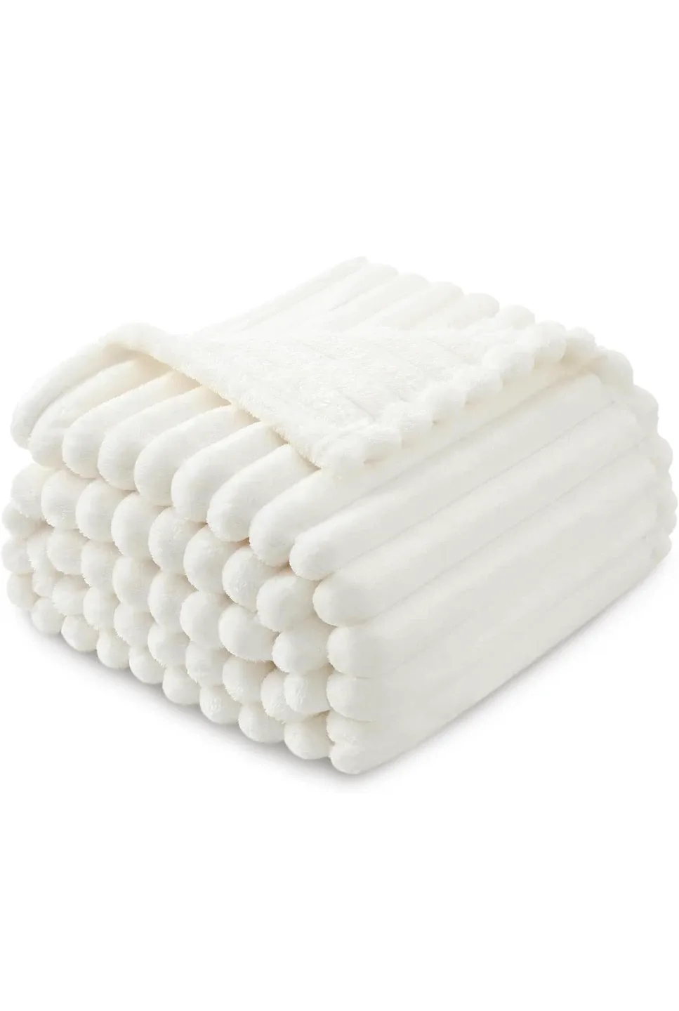 Fluffy White Throw Blanket