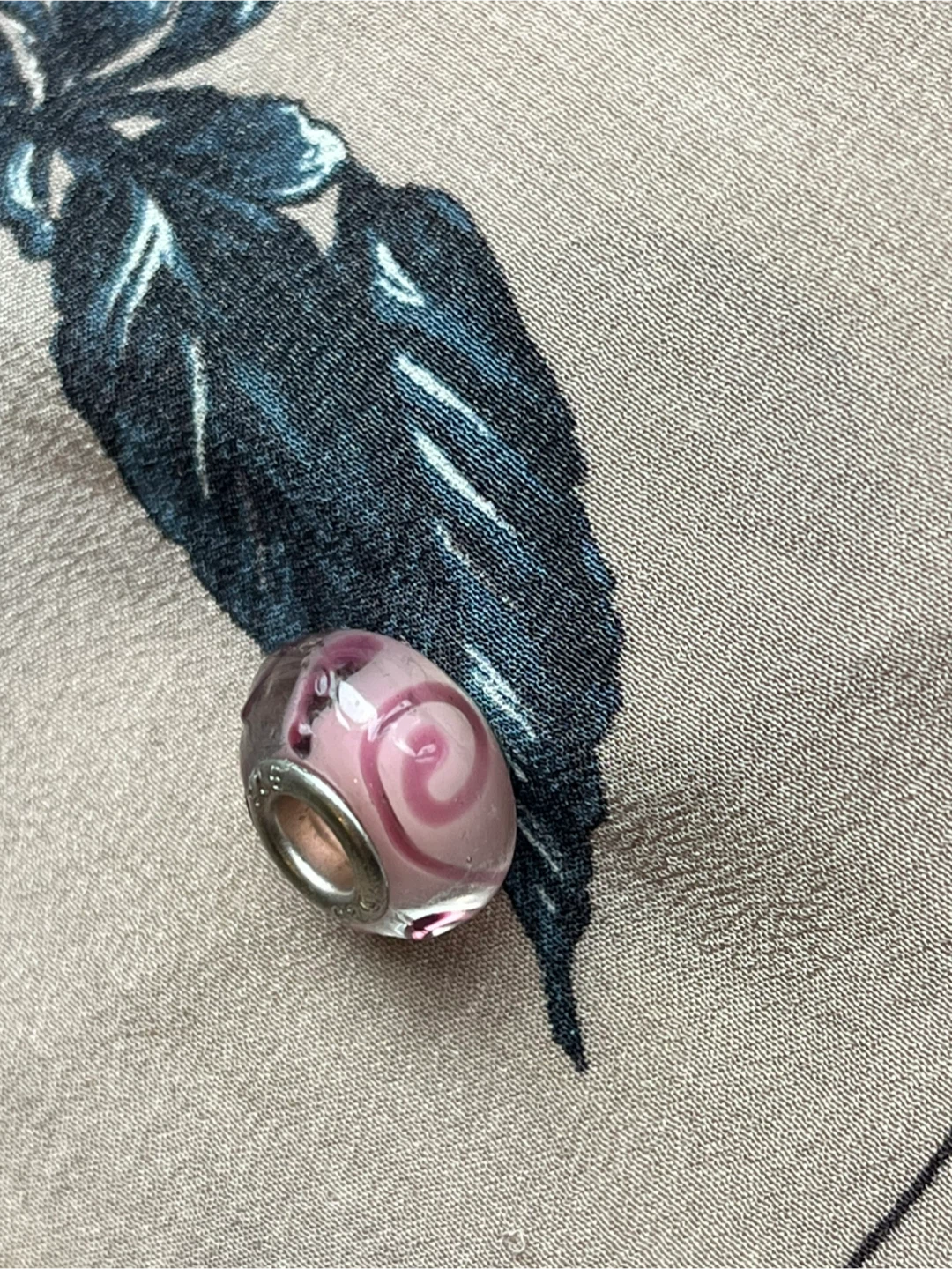 Make an offer: Pink Pandora Style Swirl Glass Charm 925 Silver