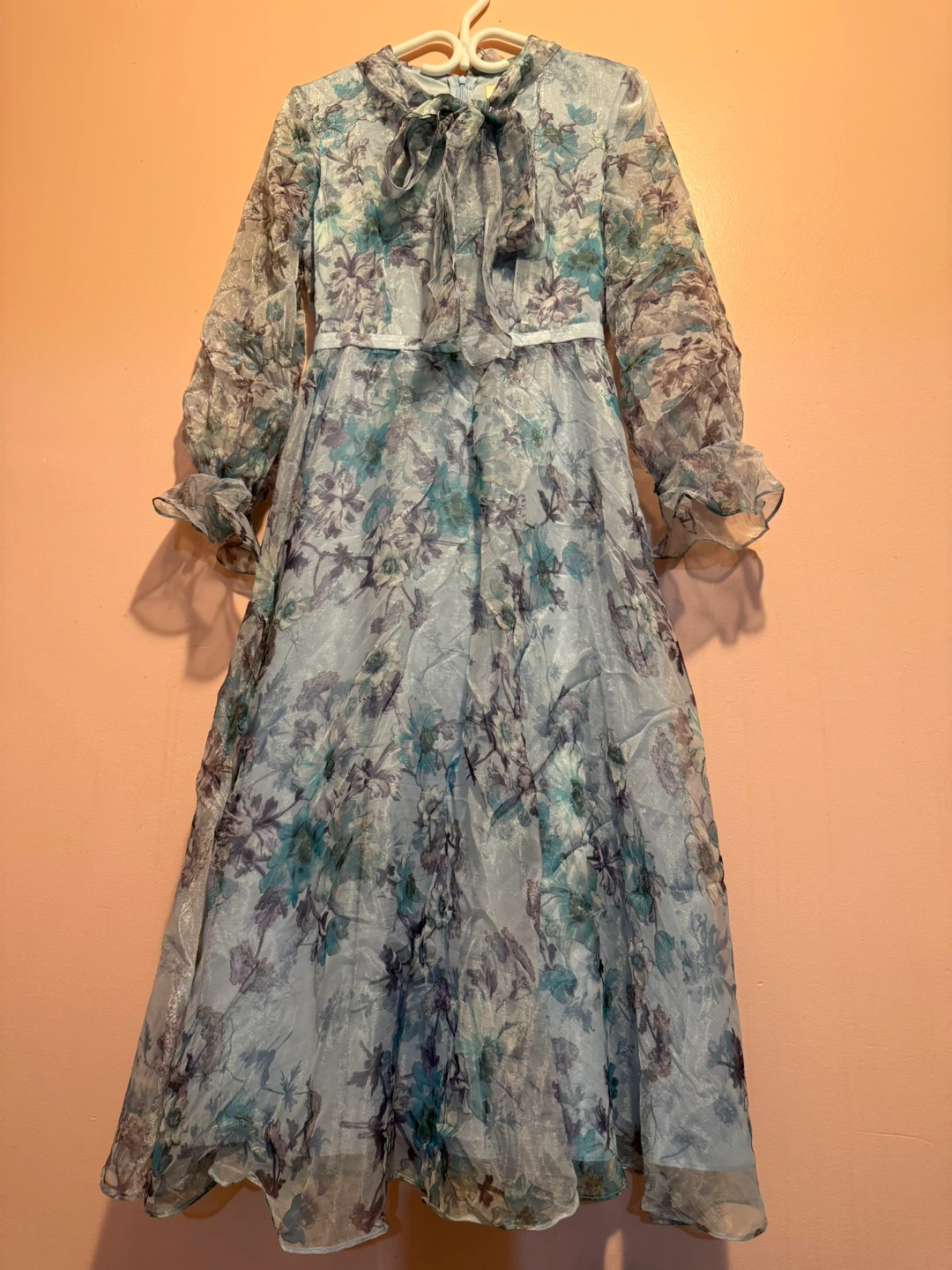 Blue Floral Maxi Dress(6475621363)message