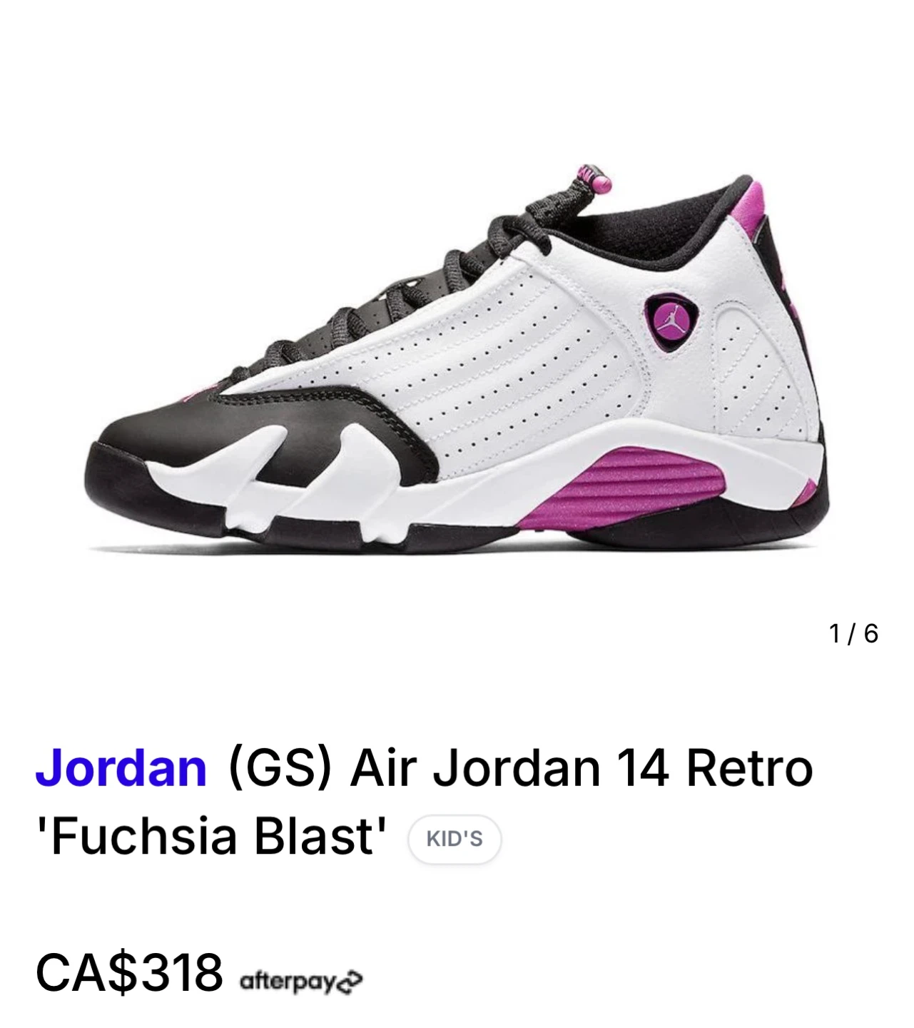 Jordan Air Jordan 14 Retro Fuchsia Blast, Size 6.5Y - photo 4