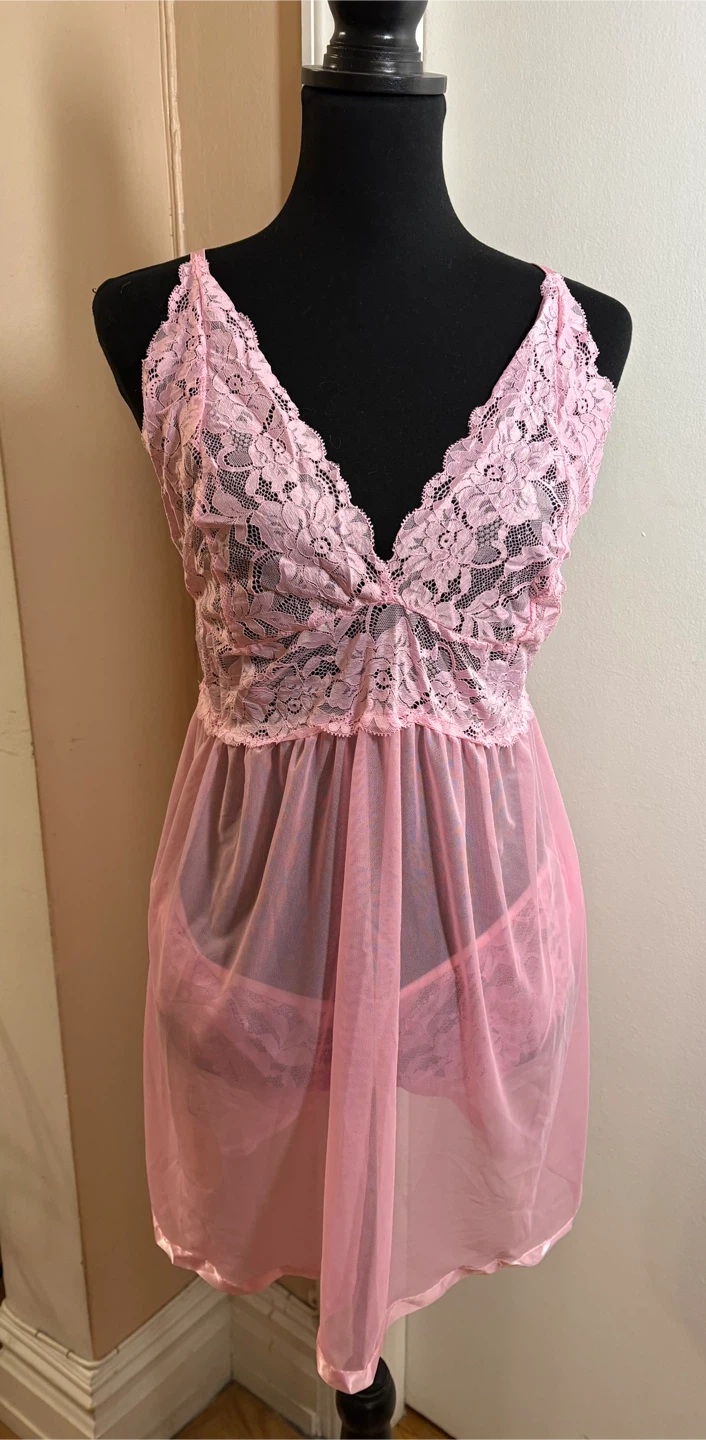 Pink Lace Lingerie Set XXL