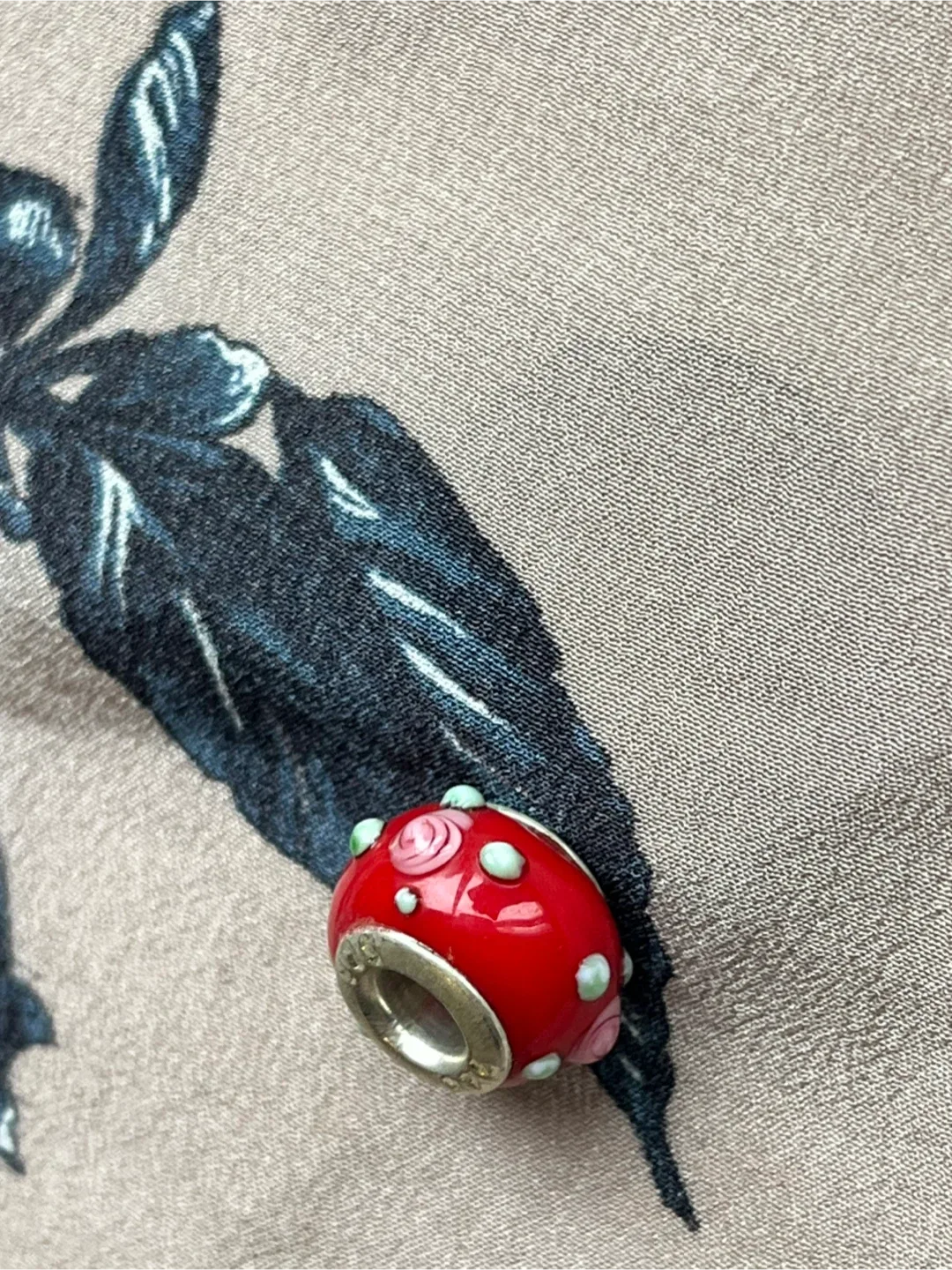 Pandora Style Swirl Glass Charm 925 Sterling Silver