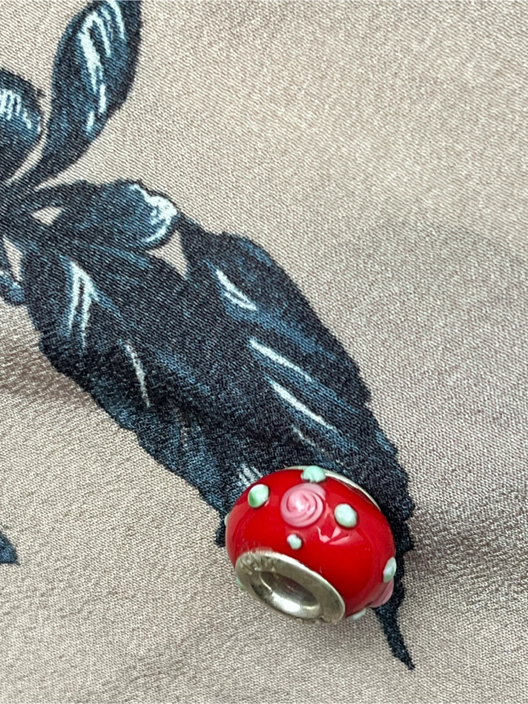 Pandora Style Swirl Glass Charm 925 Sterling Silver - photo 2