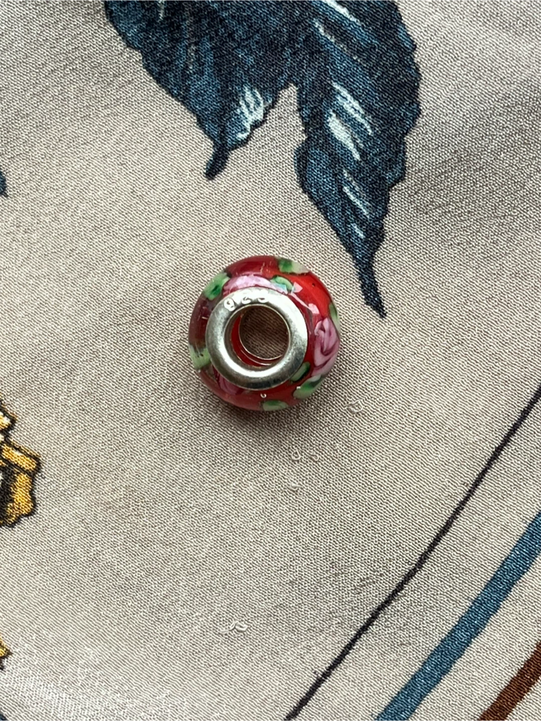 Pandora Style Swirl Glass Charm 925 Sterling Silver - photo 5