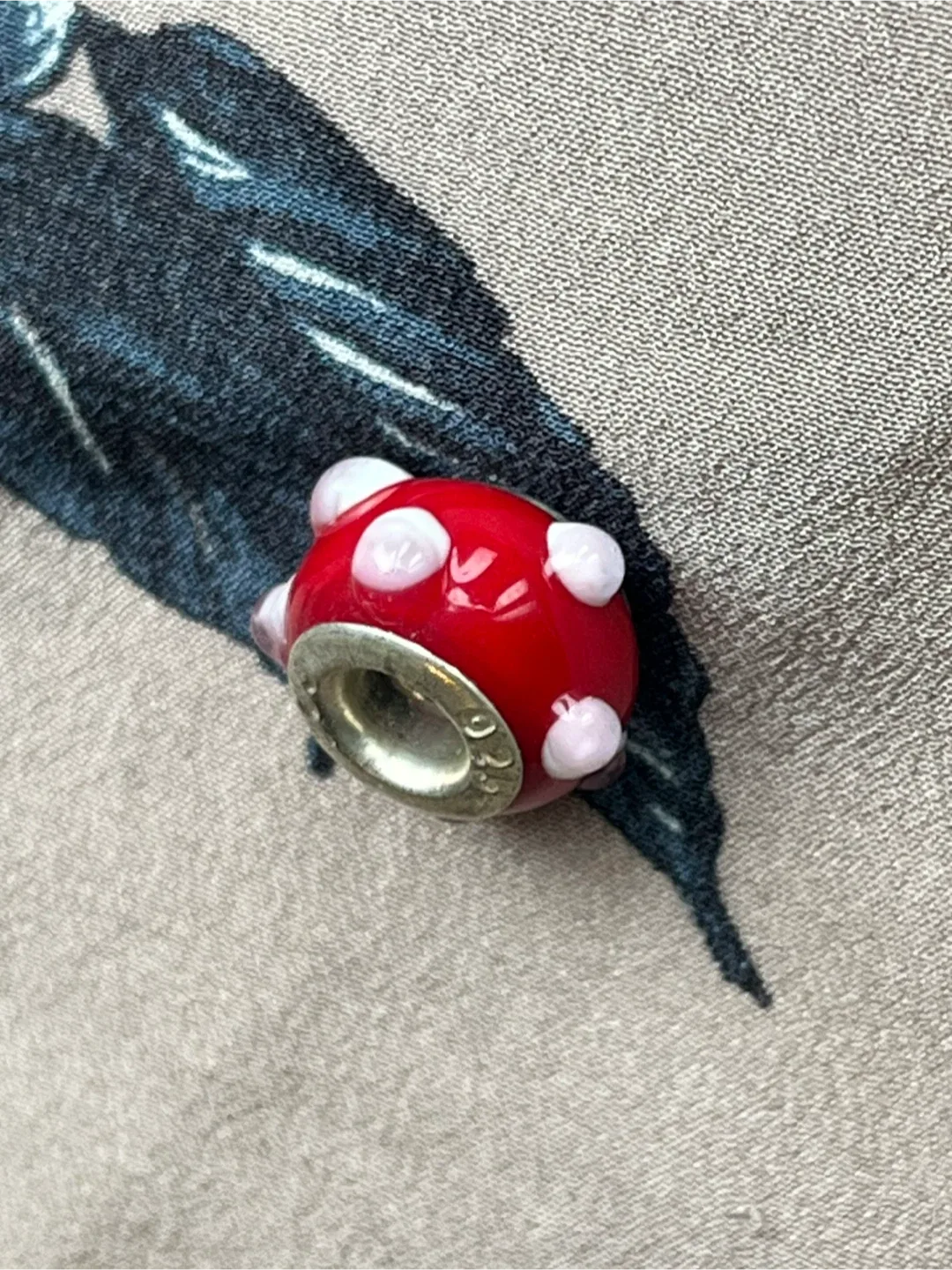 Pandora Style Swirl Glass Charm 925 Sterling Silver