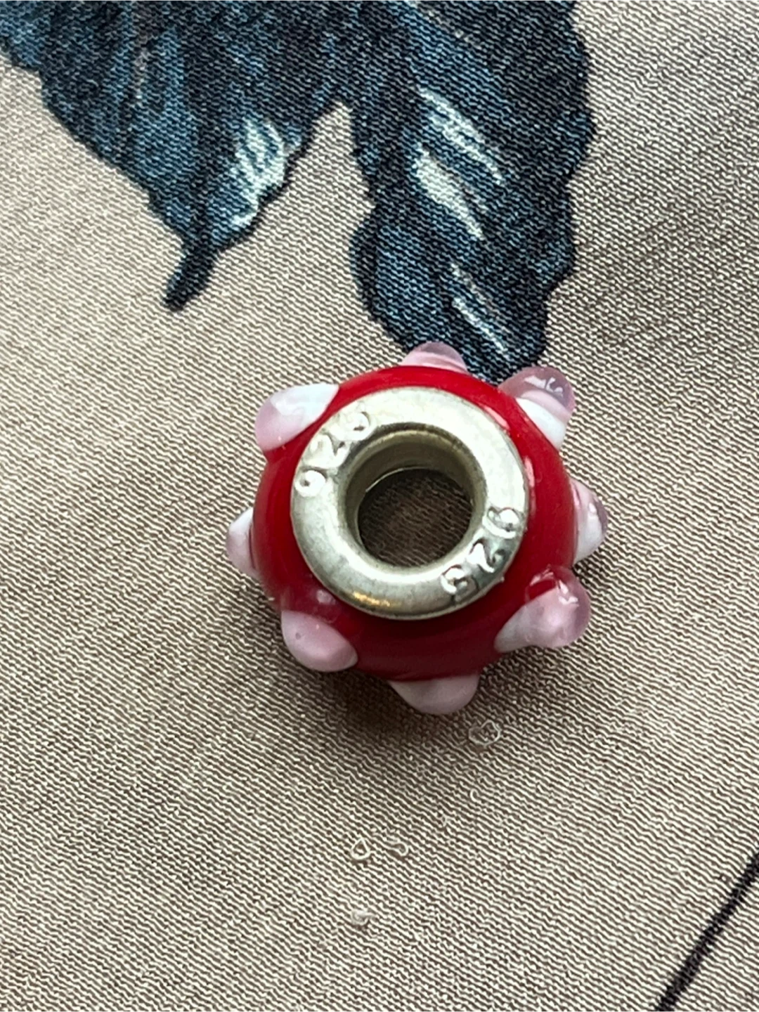 Pandora Style Swirl Glass Charm 925 Sterling Silver - photo 2