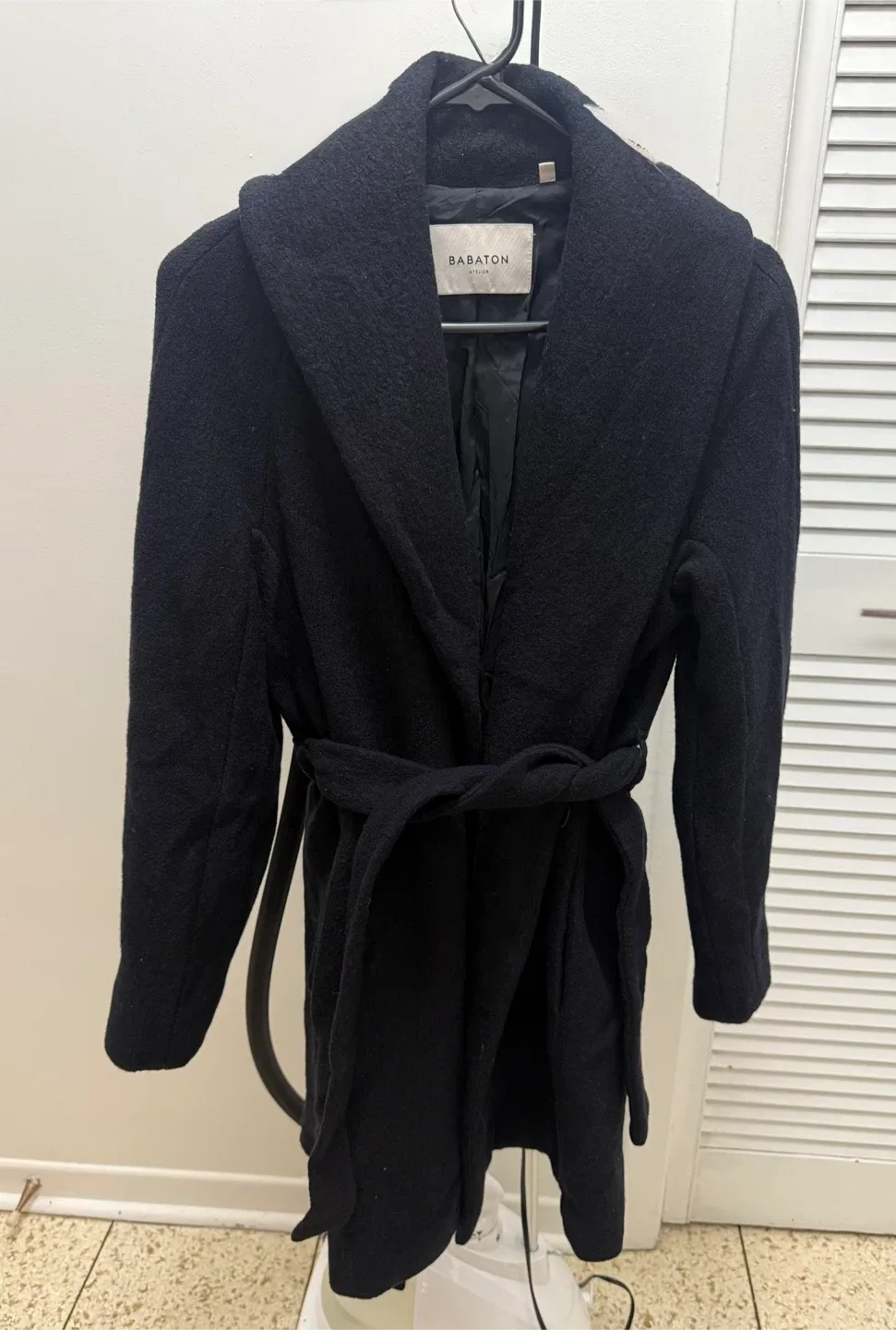 Babaton Atelier Black Wool Coat - XXS