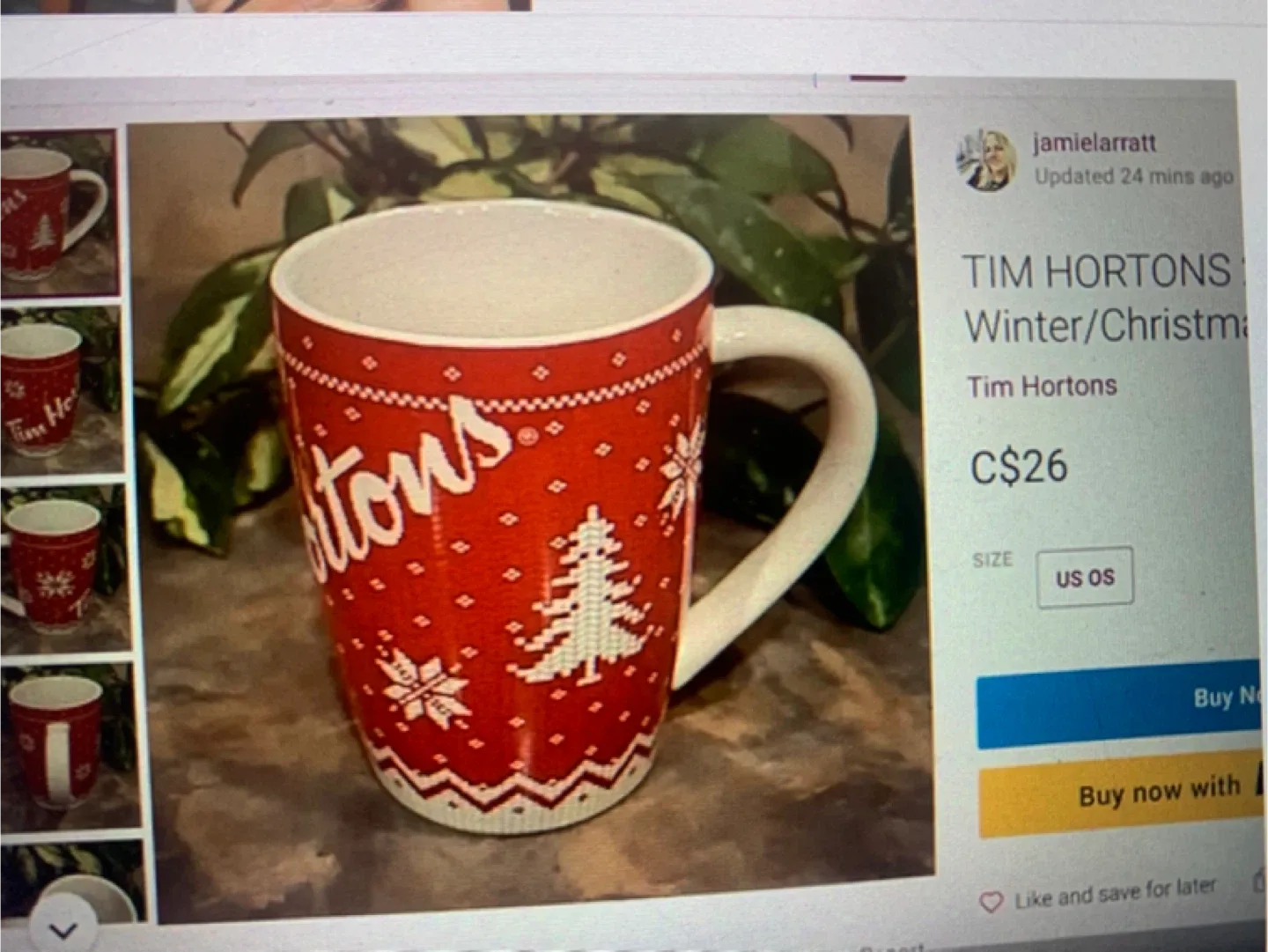 Tim Hortons Winter/Christmas Mugs - Set of 4 image indicator(2)