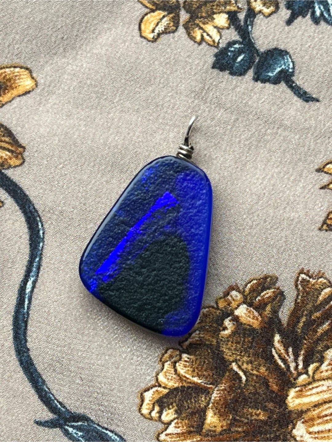 Handmade Blue Glass Pendant - photo 2