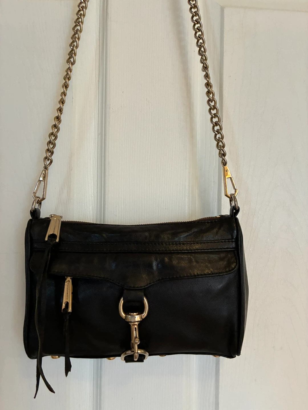 Rebecca Minkoff mini MAC Black Leather Chain Bag