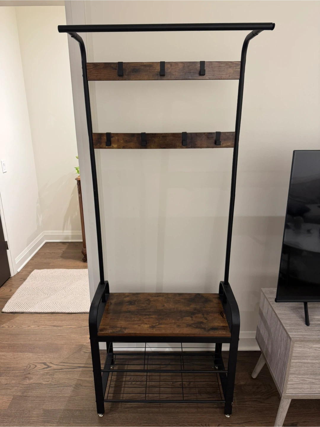 Coat and Shoe Rack - Metal & Wood