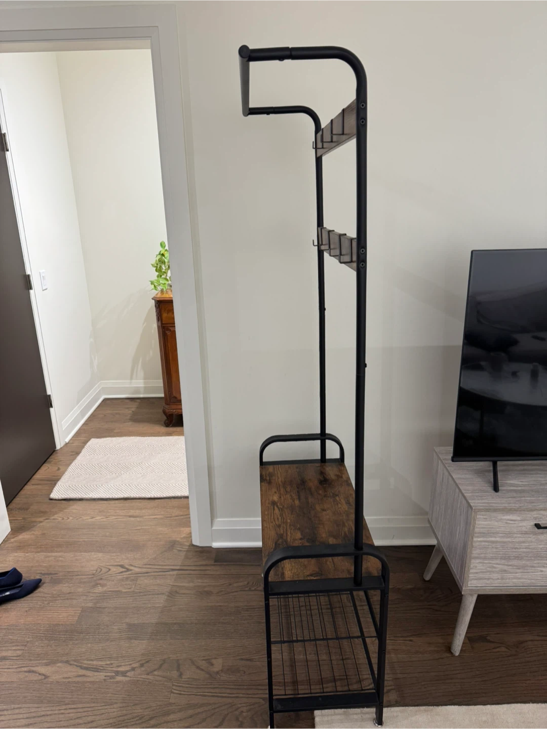 Coat and Shoe Rack - Metal & Wood - photo 2