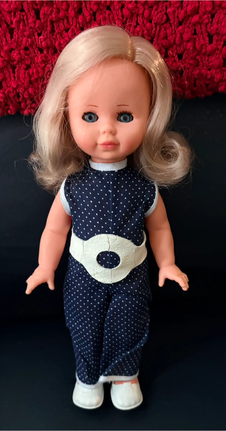Vintage Blonde Hair Blue Eyes Doll