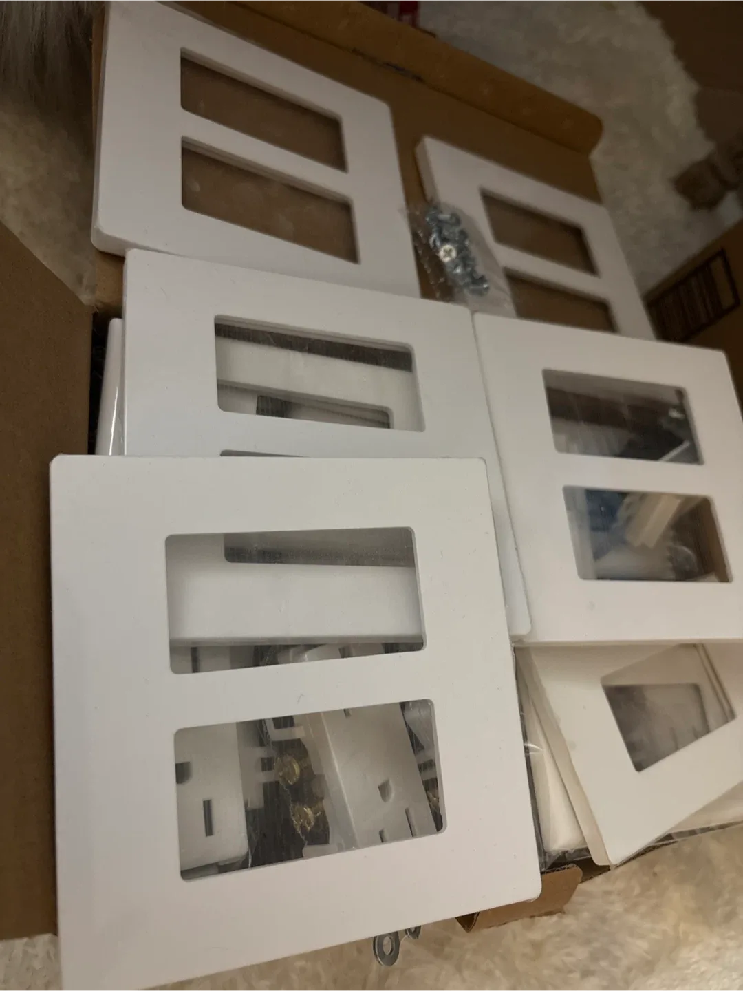 White Double Wall Plate Covers - New