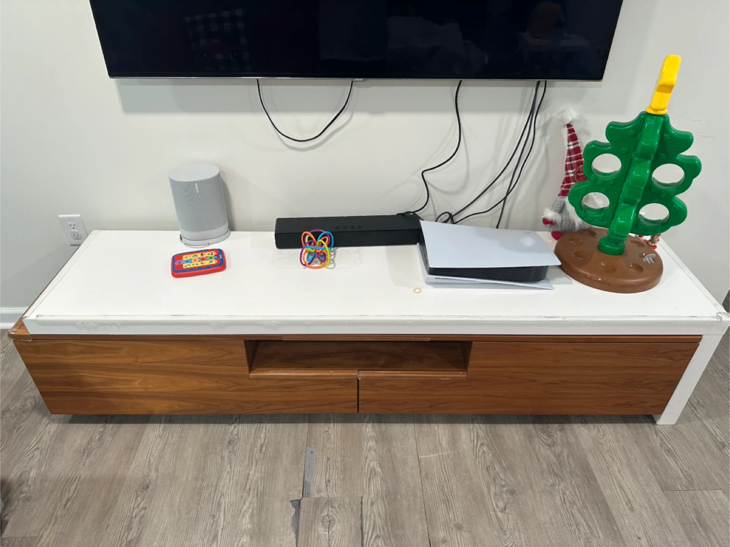 Wood & White TV Stand/Media Console - photo 4