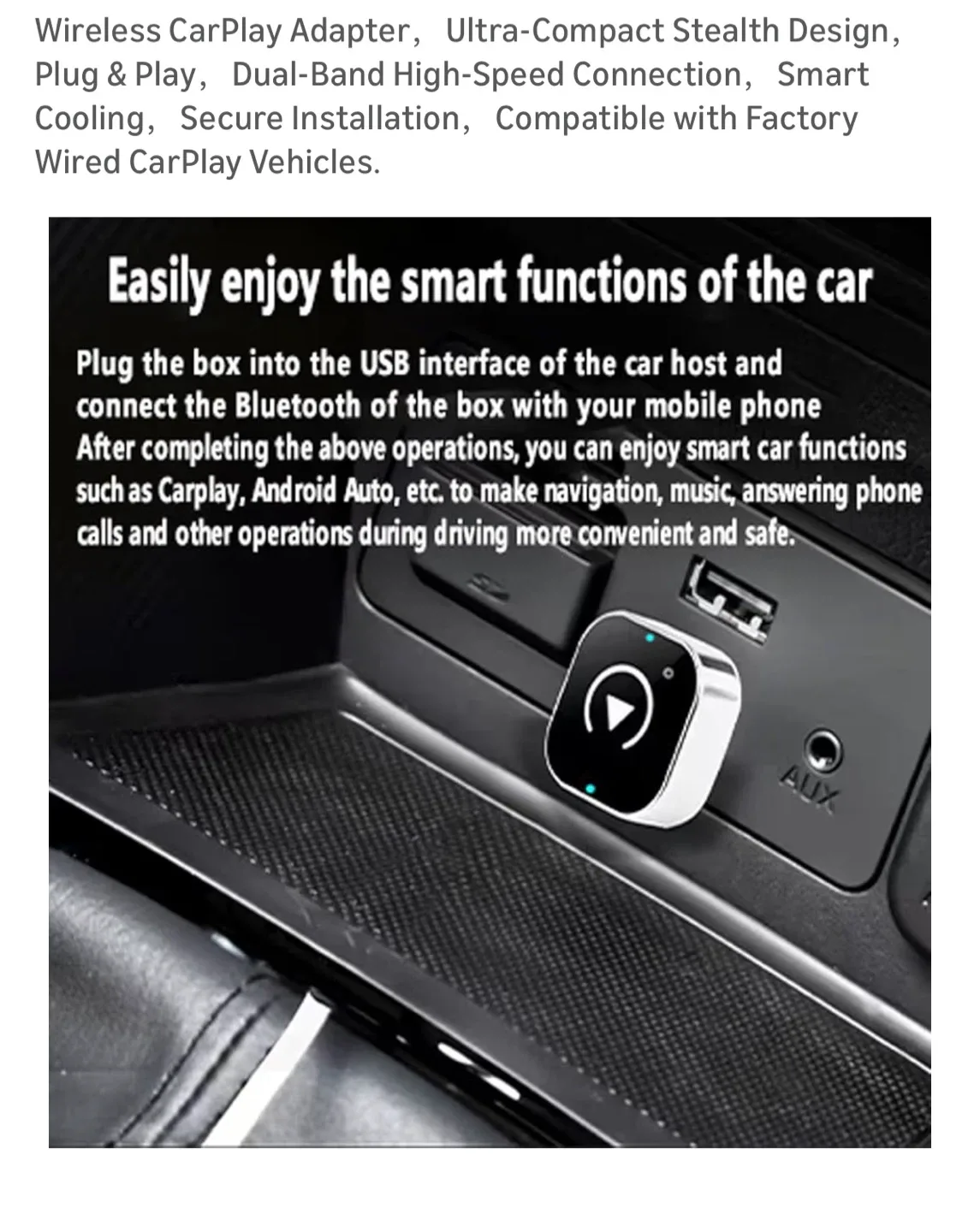 Brand New Wireless CarPlay Adapter image indicator(5)