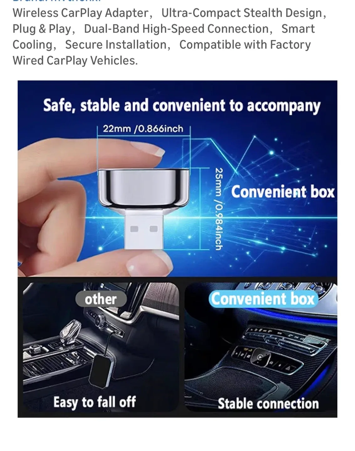 Brand New Wireless CarPlay Adapter image indicator(4)