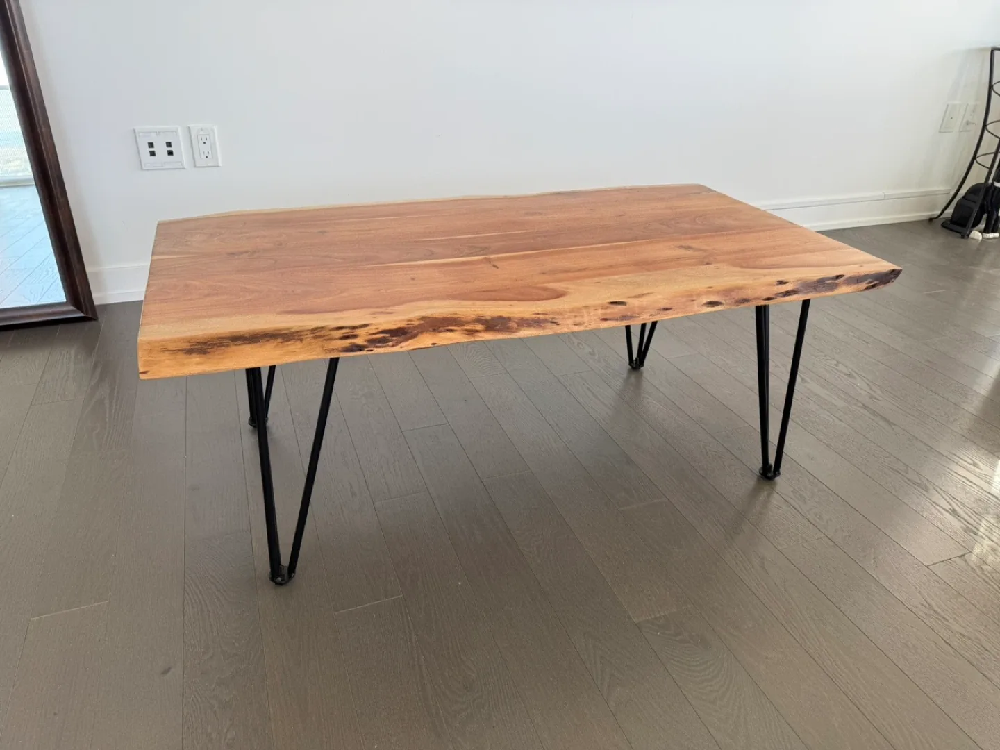 Live Edge Coffee Table with Hairpin Legs