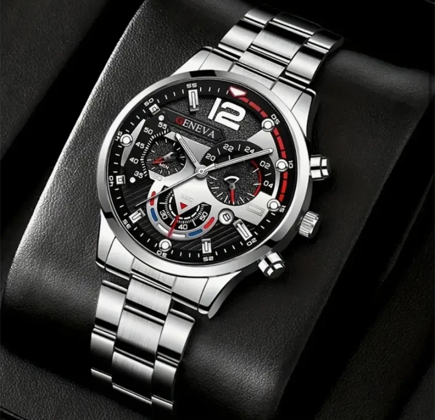 Geneva Men's Silver Watch