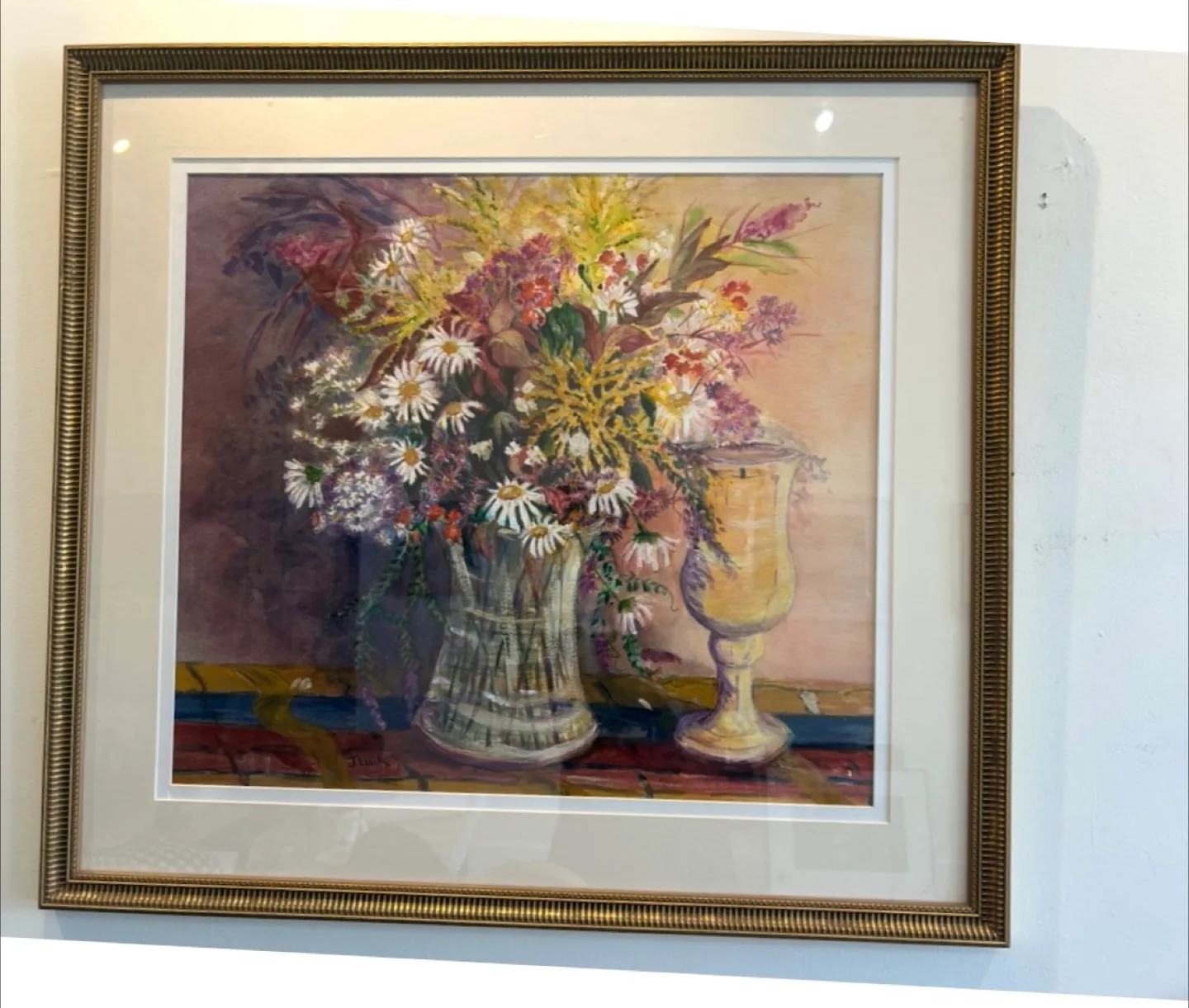 Framed Floral Still Life Painting