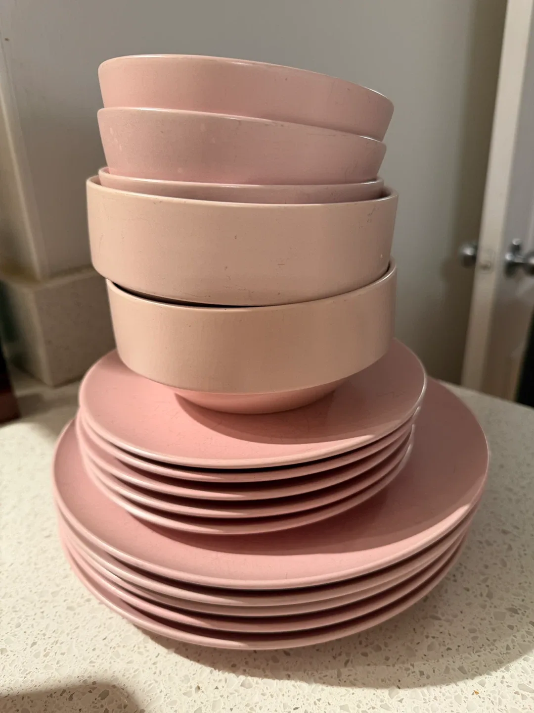 Pink Dinnerware Set - Plates and Bowls