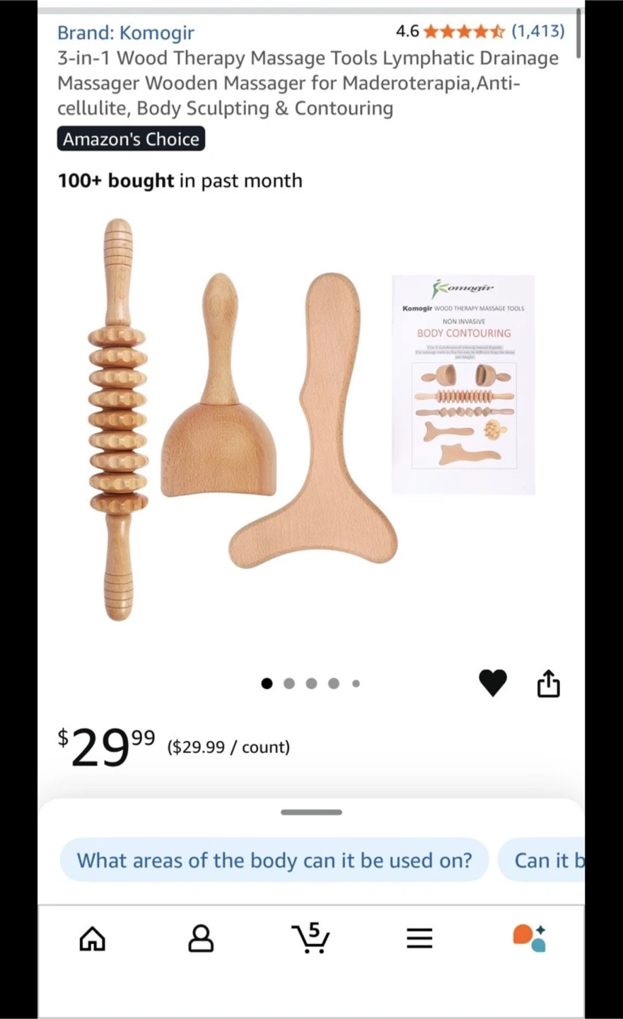 Anti-Cellulite Massage Oil & Wood massage kit - photo 2