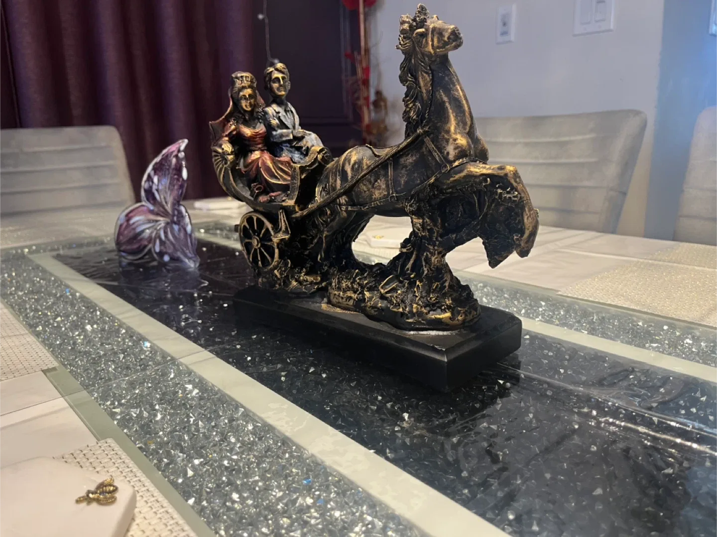 Horse-Drawn Carriage Figurine