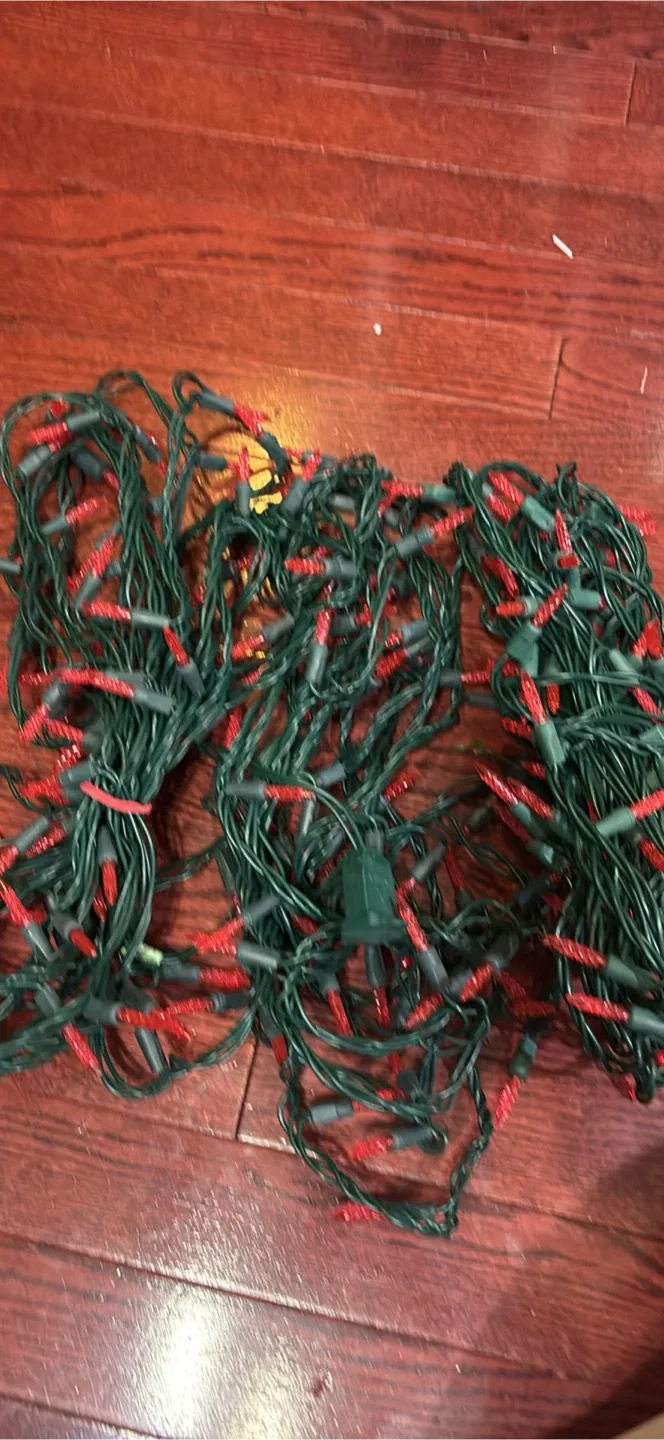 Set of 3 red Christmas String Lights