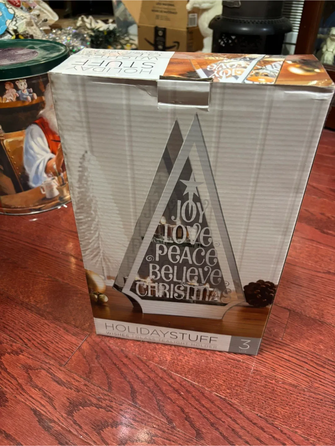 Holiday Stuff Wishes Glass Tealight Holder image indicator(2)