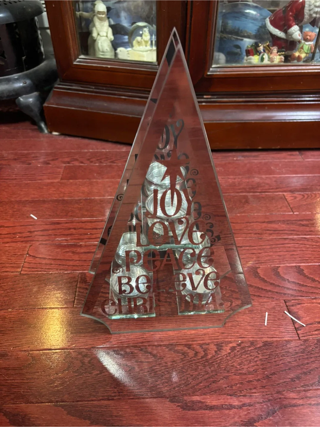 Holiday Stuff Wishes Glass Tealight Holder image indicator(3)