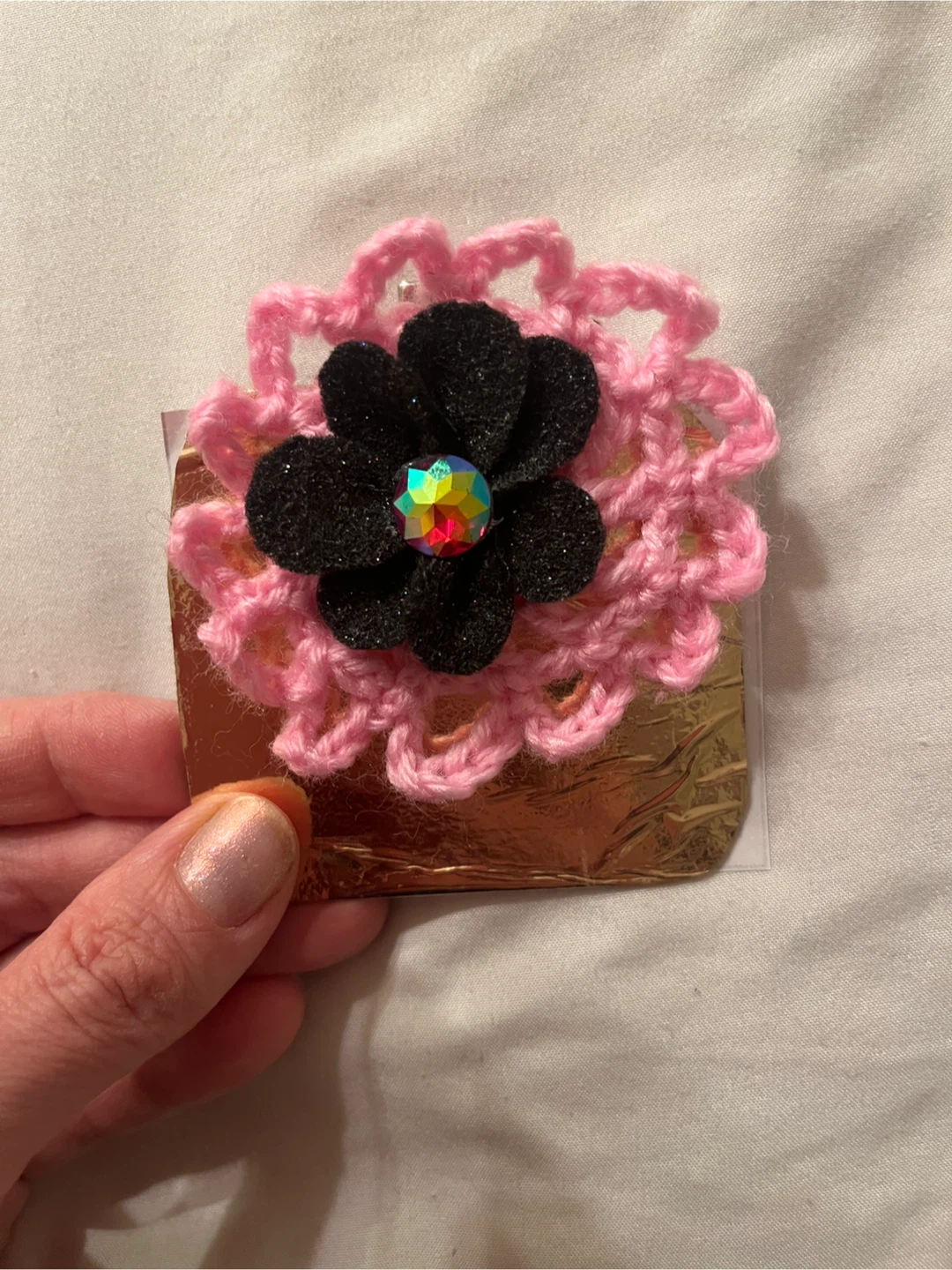 Handmade Crochet Flower Hair Clip - photo 4