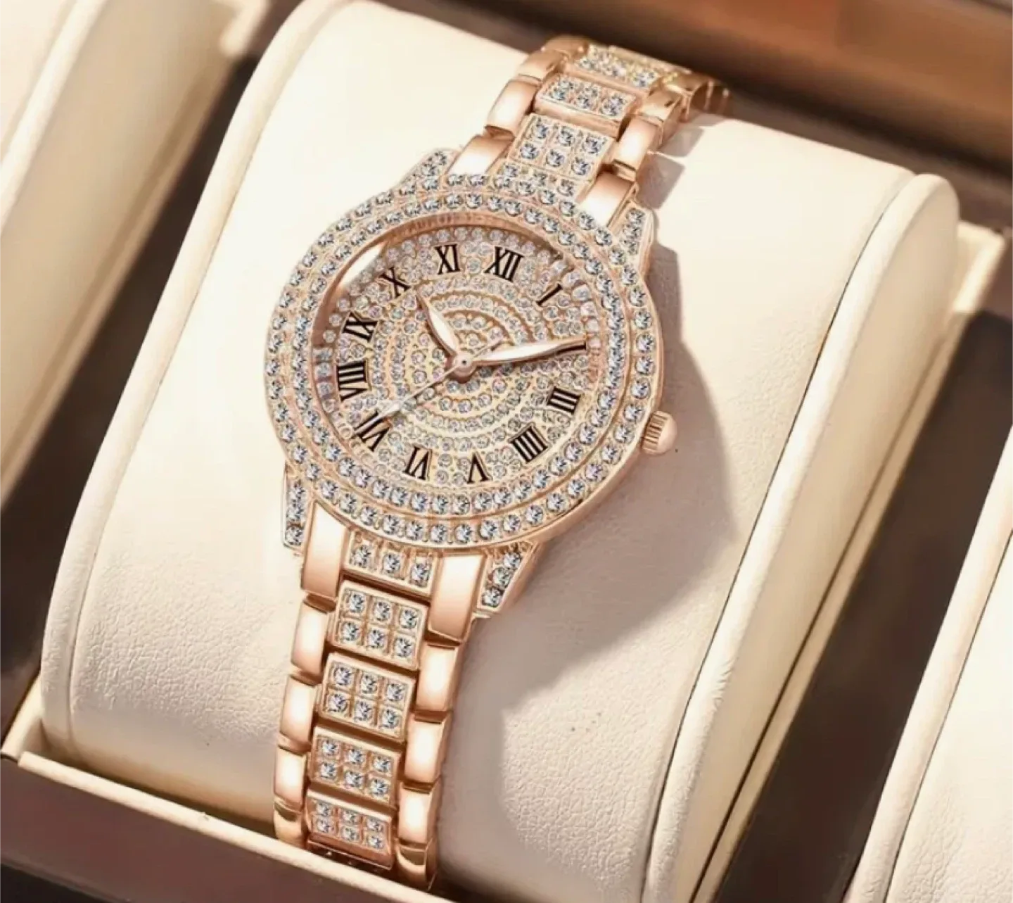 Rose Gold Women's Rhinestone Watch
