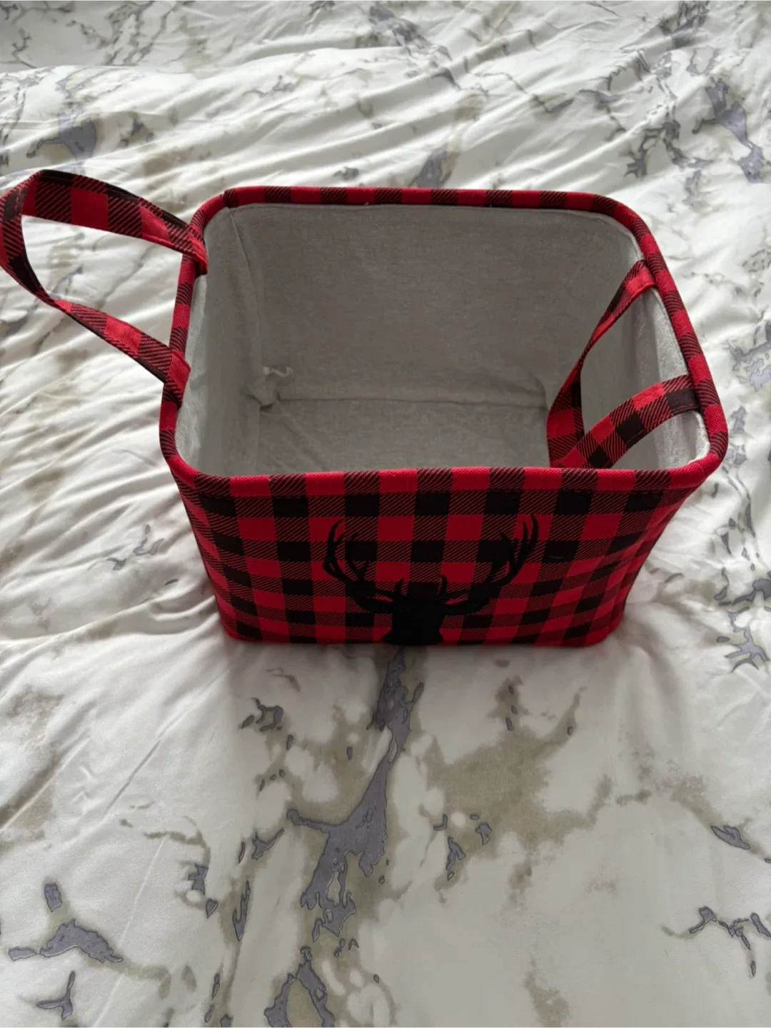 Red & Black Plaid Storage Bin