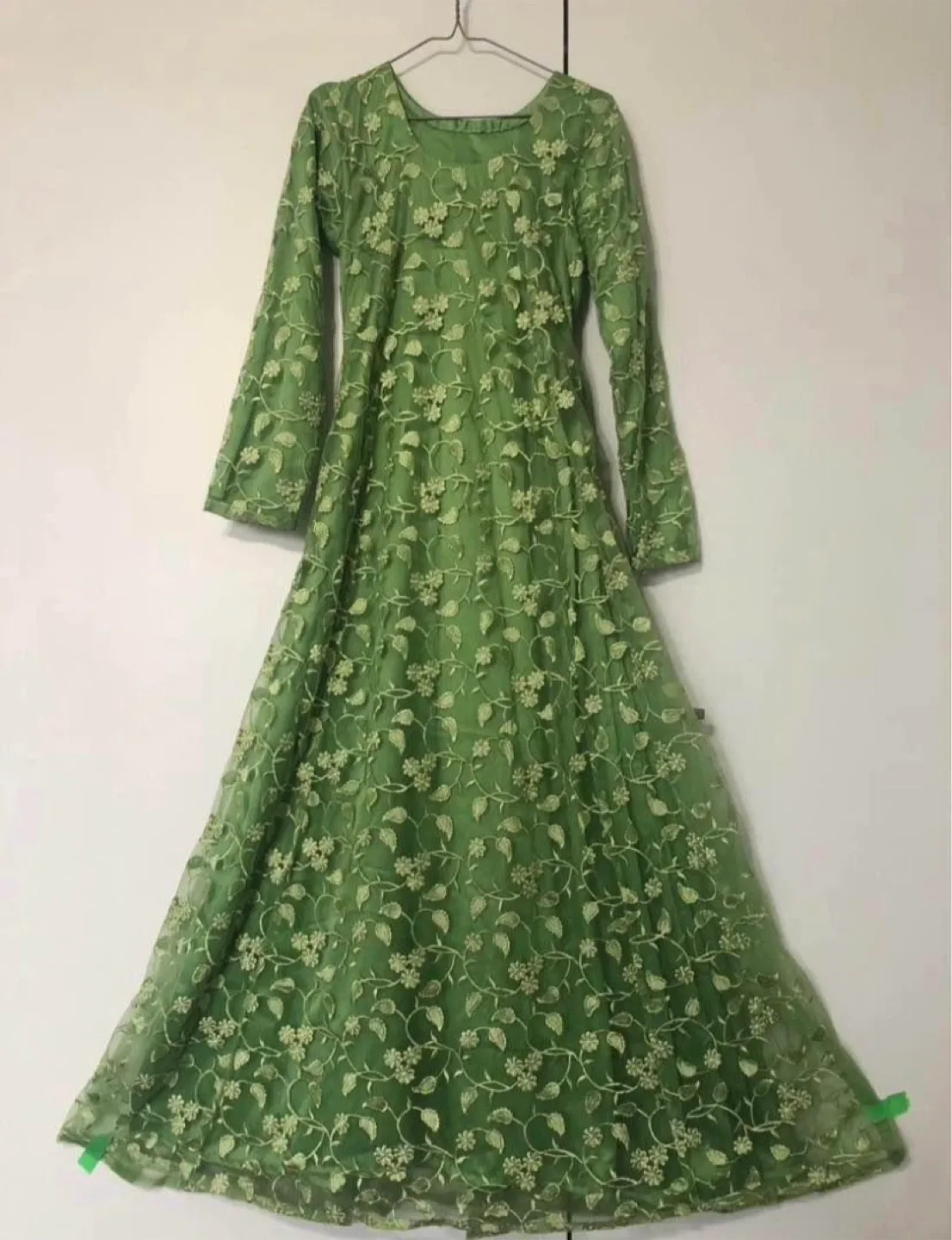 Green Floral Lace Dress
