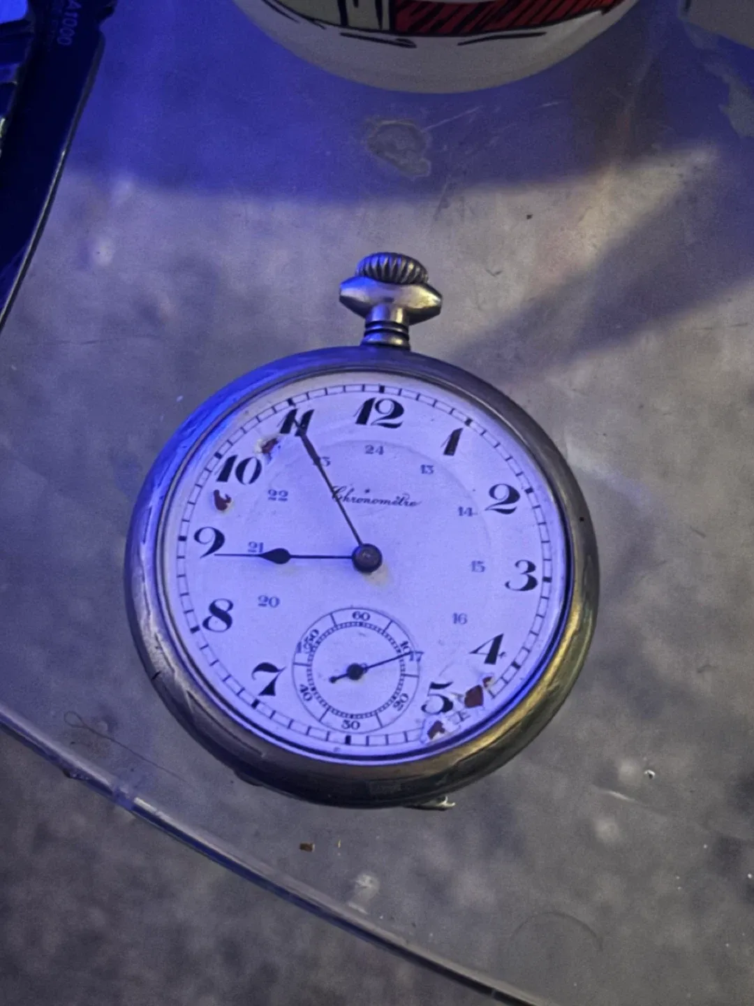 Silver Chronometre Pocket Watch