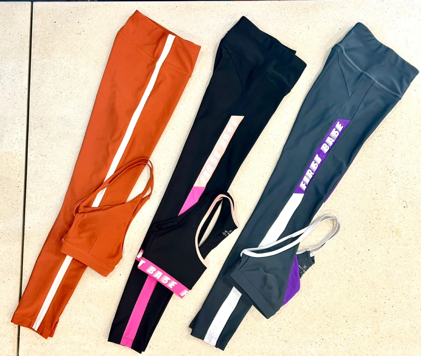 Lot of 3, 6 Piece! First Base Activewear Matching Sets