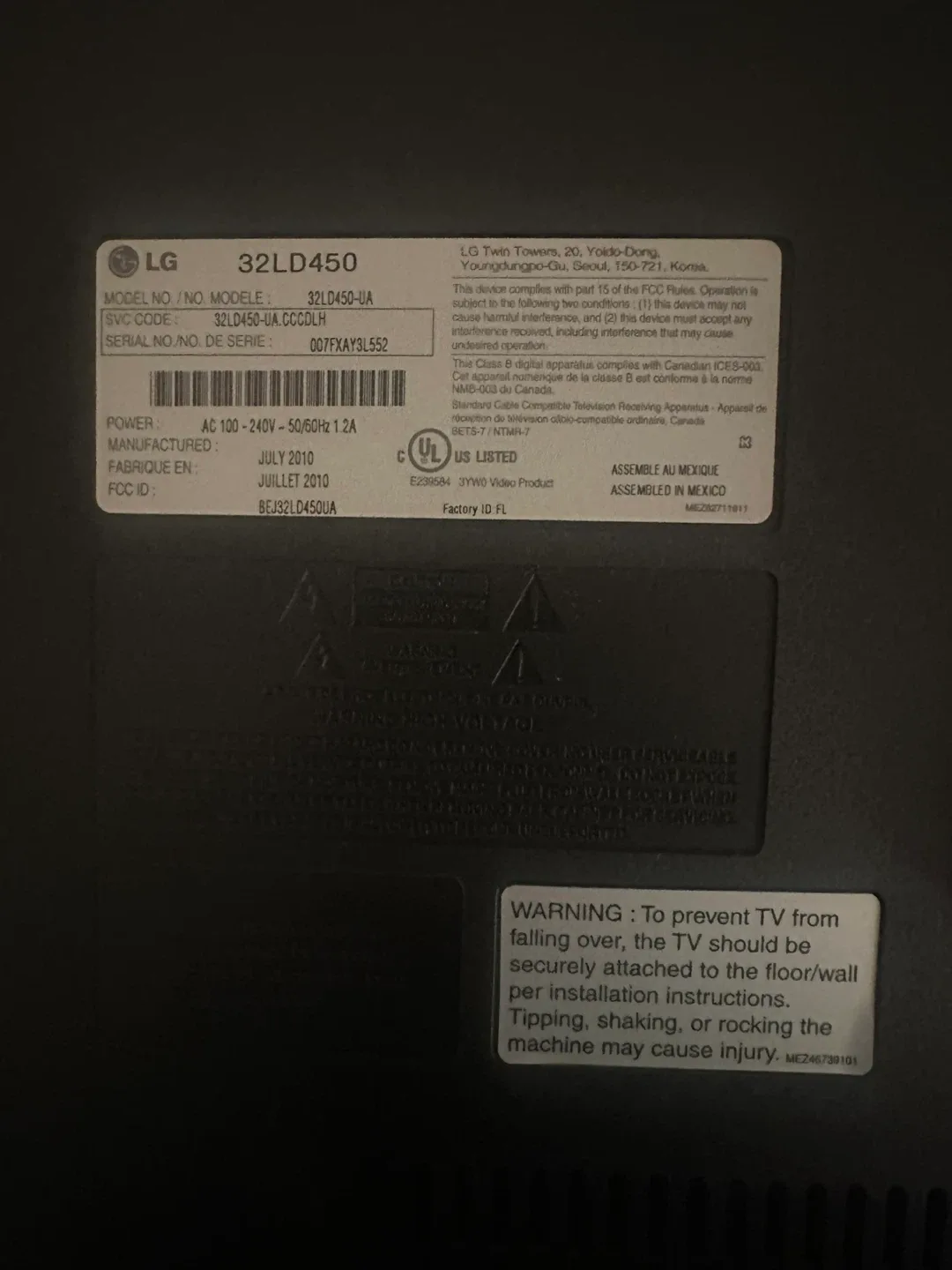 LG 32LD450 32-inch LCD TV image indicator(2)