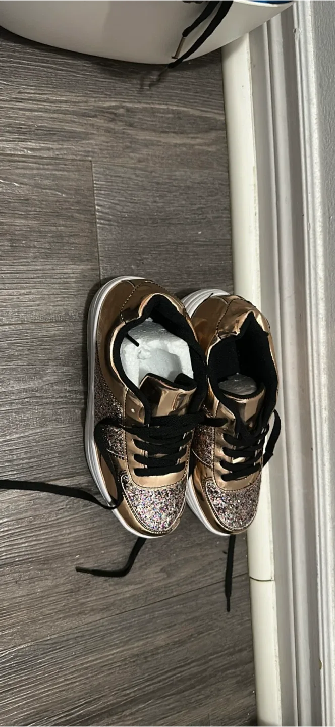 Rose Gold Glitter Sneakers