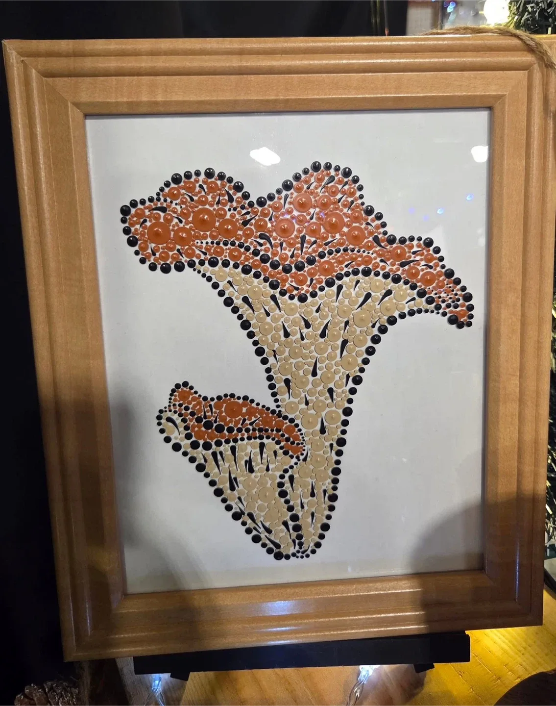 Framed Mushroom Dot Art
