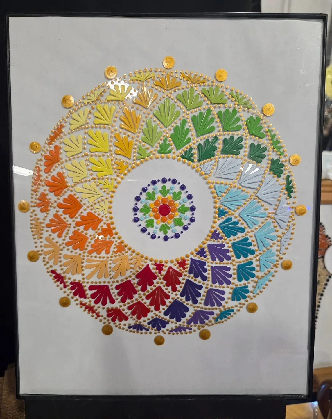 Rainbow Mandala Dot Art