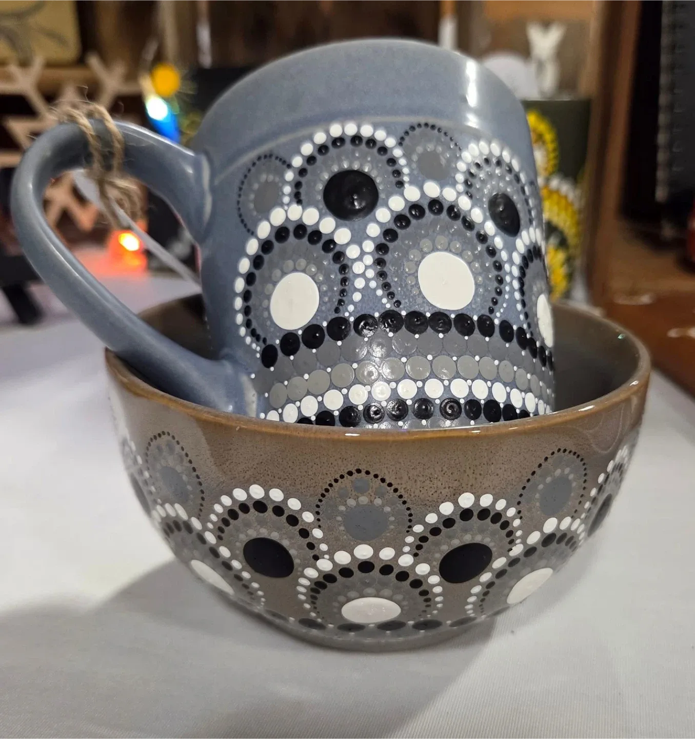 Hand-painted Mug and Bowl Set